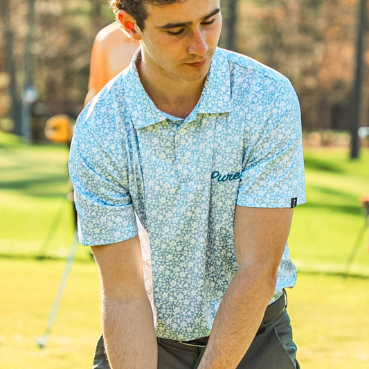 Baby Blue Floral Polo